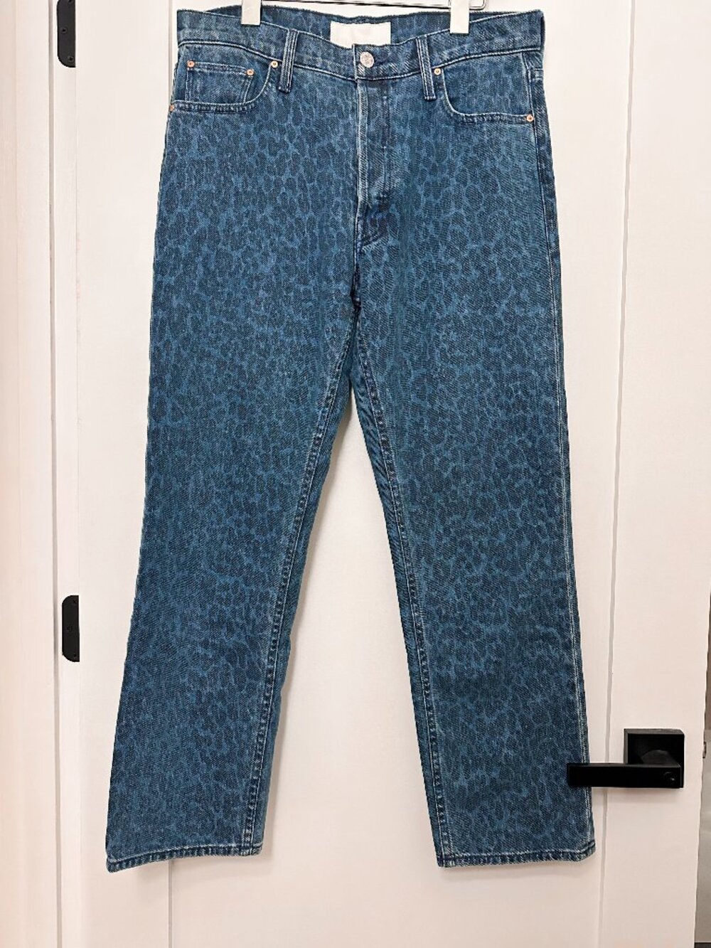 Mother Superior, The Tomcat Ankle, Sinister, Blue Leopard Print Jeans, Size 30